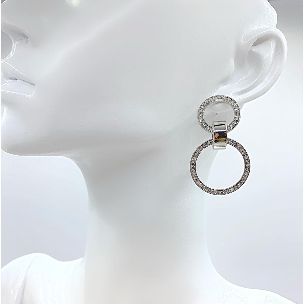 Crystal Hoop earrings. NWOT - Picture 6 of 6